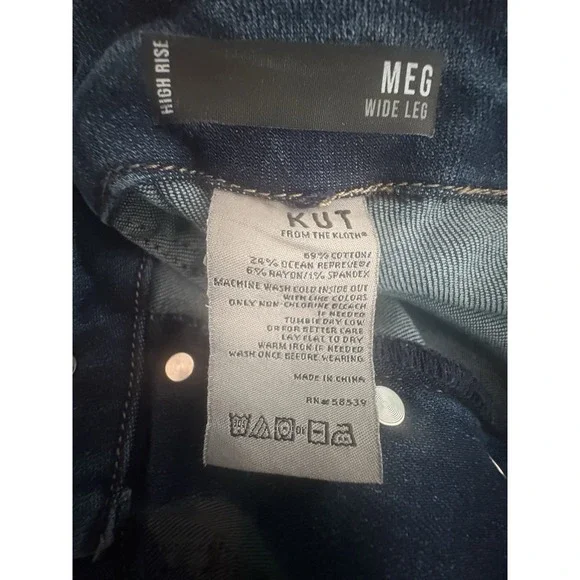 Kut From The Kloth Meg Jeans Womens 6 Blue Wide Leg High Rise Exposed Button Fly - Picture 8 of 12